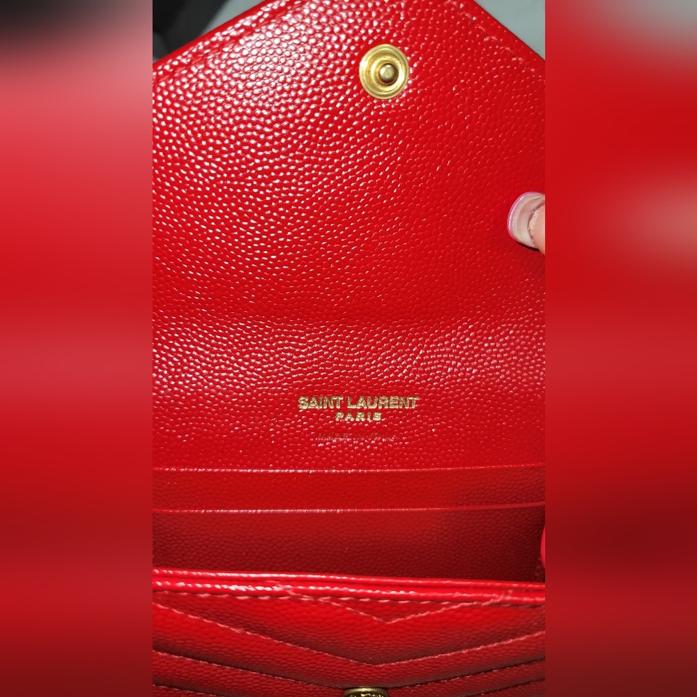 SOLD - AUTHENTIC SAINT LAURENT CASSANDRE SMALL FLAP ENVELOPE WALLET - Picture 9 of 12